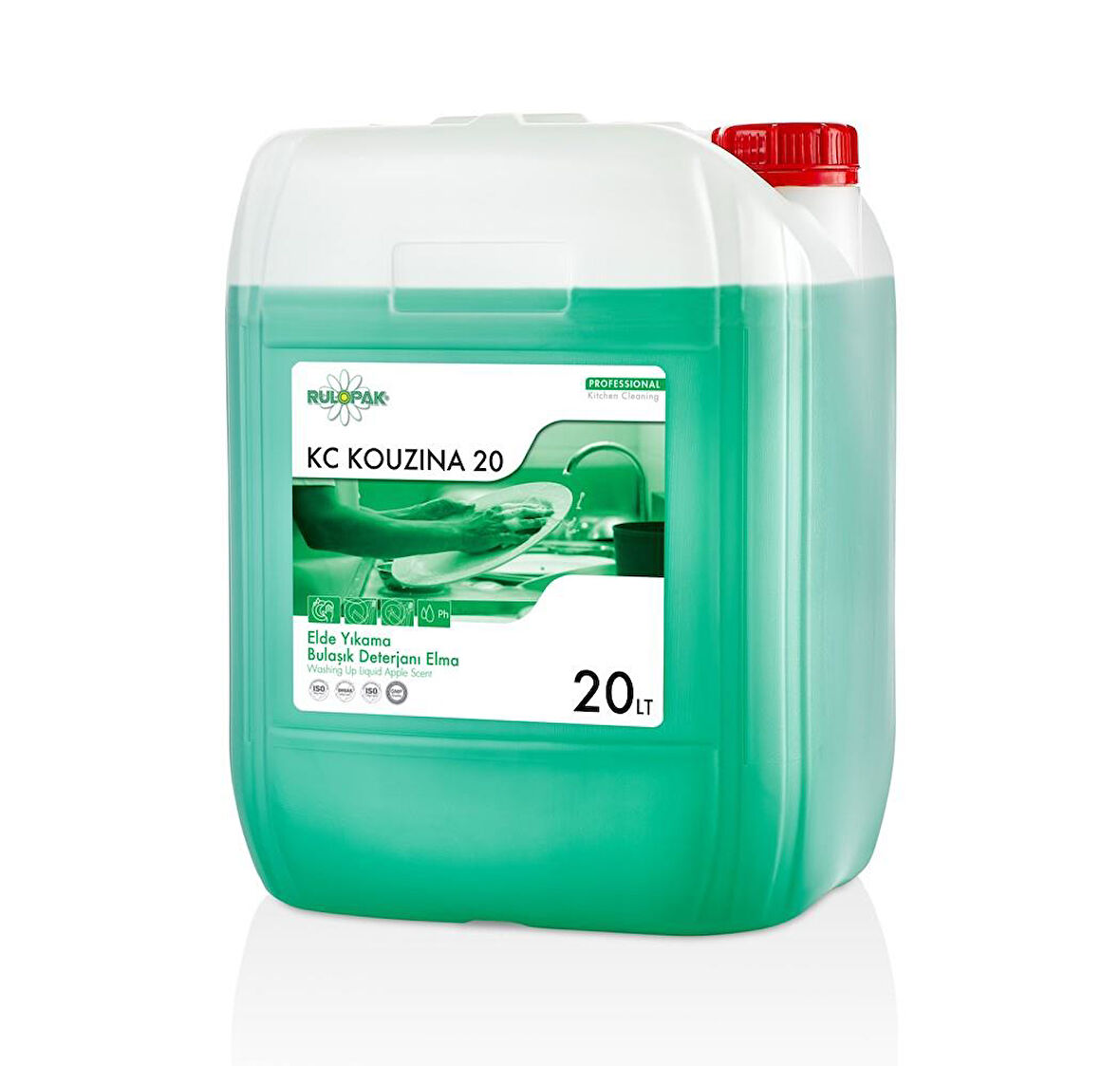 Rulopak Elde Yıkama Bulaşık Deterjanı Elma Kokulu 20 Kg