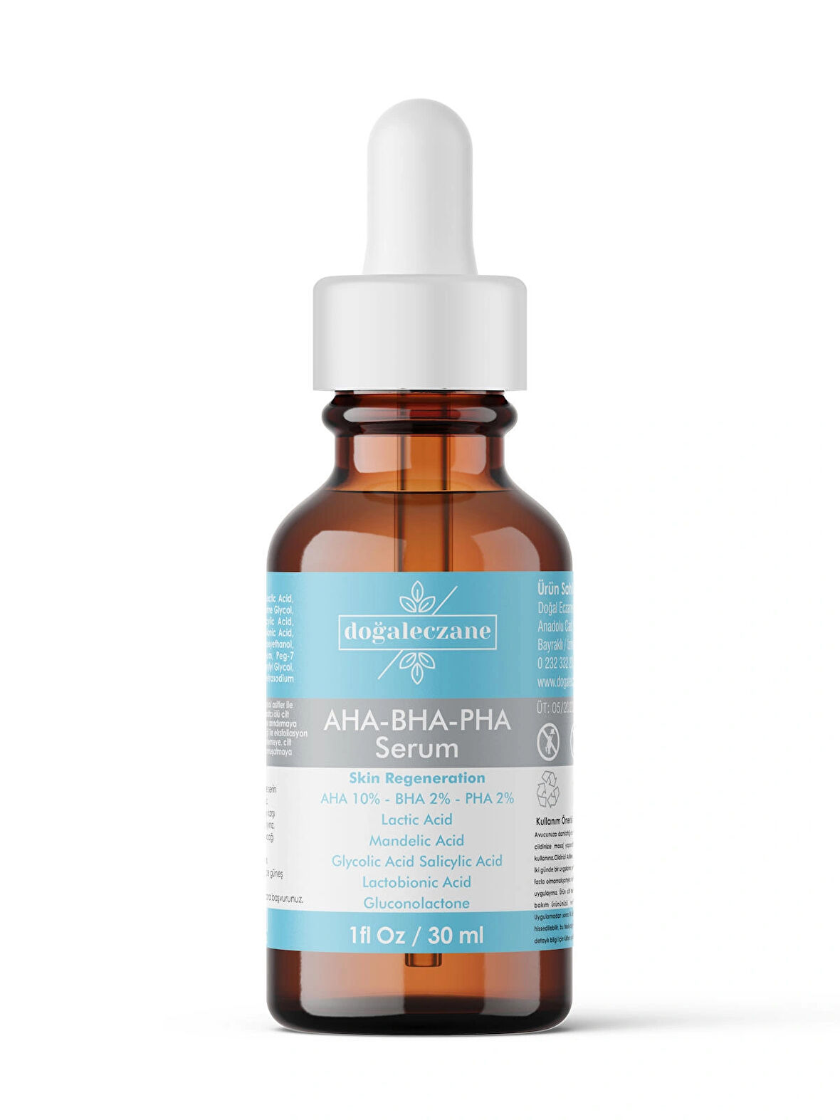 AHA+BHA+PHA Gözenek Küçültücü Yenileyici Cilt Serumu 30 ml.