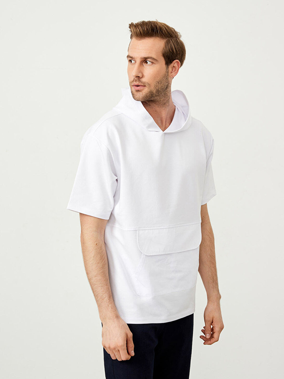 Beyaz Oversize Pamuklu Sweatshirt