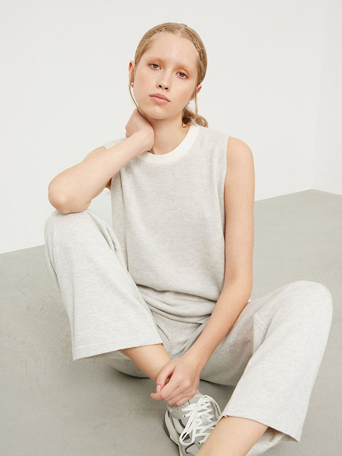 Gri Regular Fit Pamuklu Pantolon
