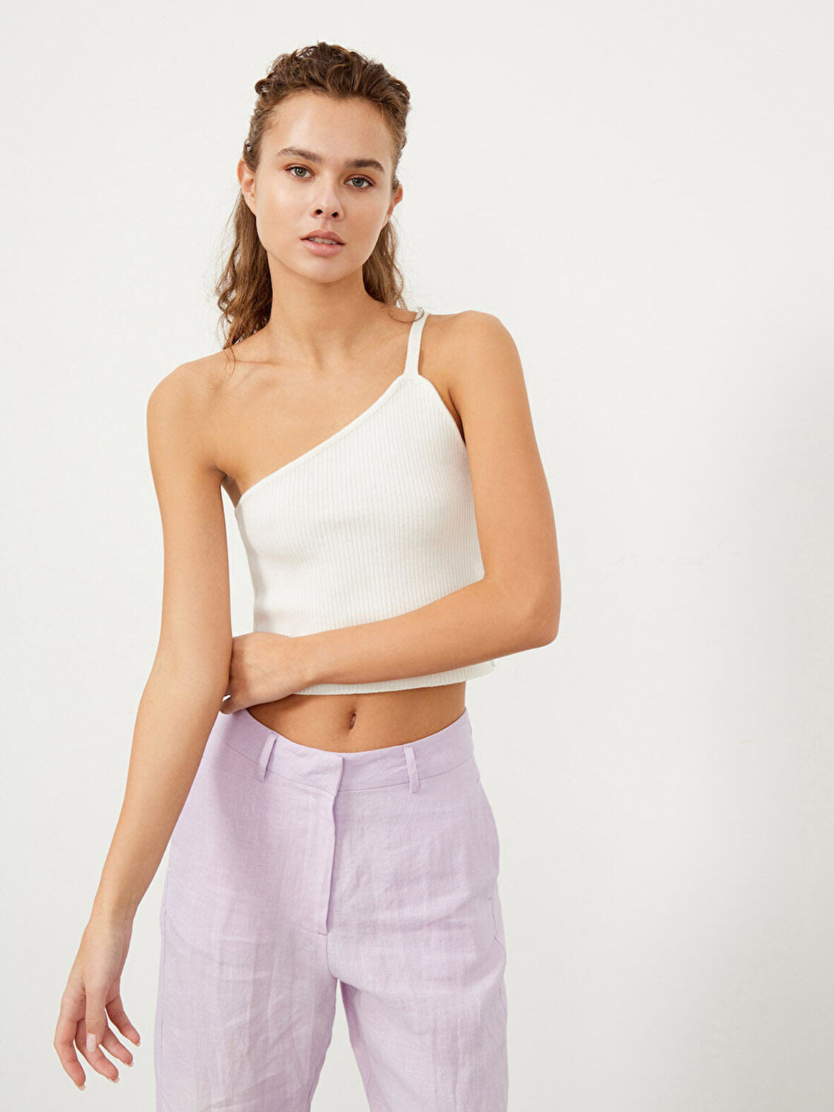Ekru Slim Fit Pamuklu Atlet