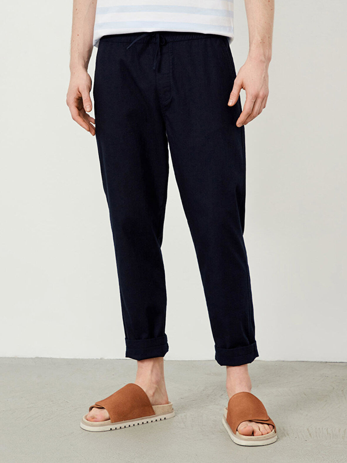 Lacivert Regular Fit Pamuklu Pantolon