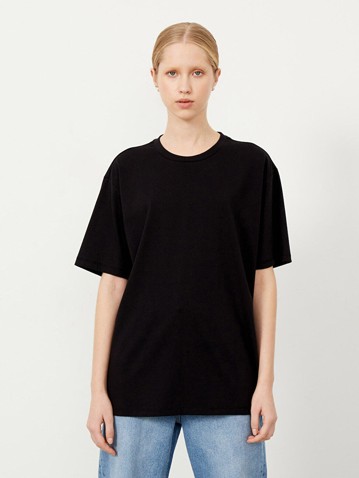 Siyah Big Oversize Pamuklu Tişört
