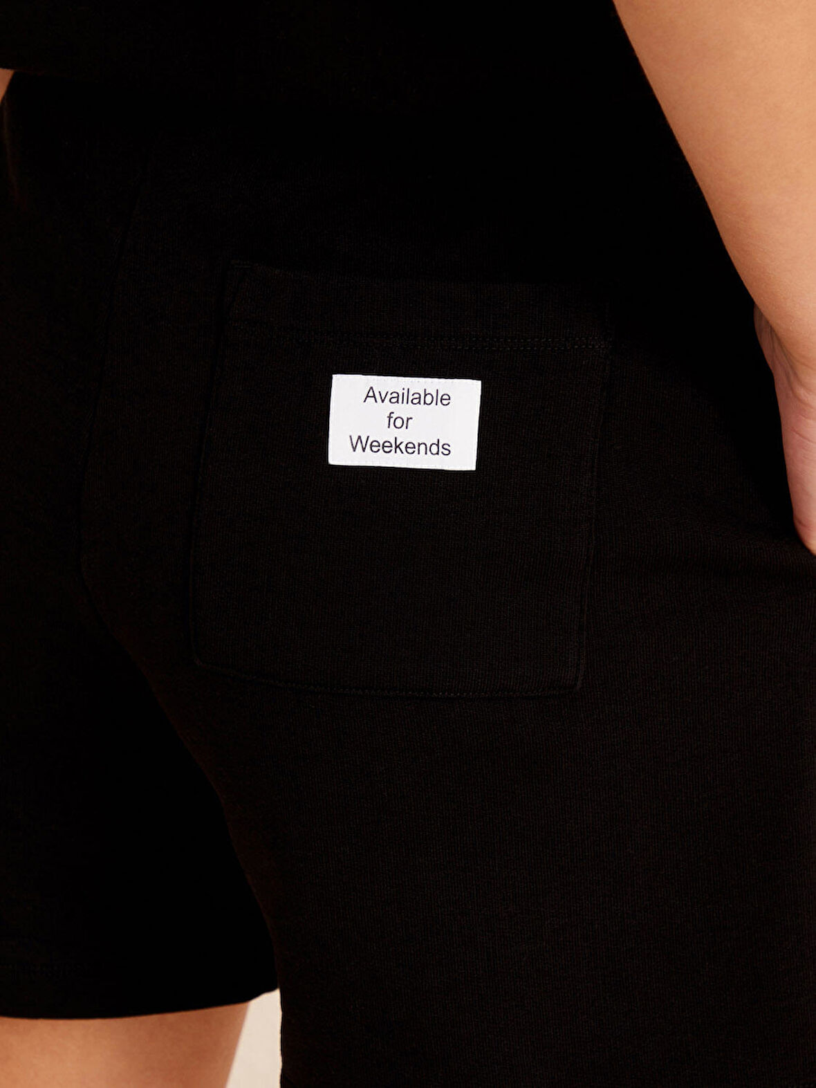 Siyah Regular Fit Pamuklu Şort