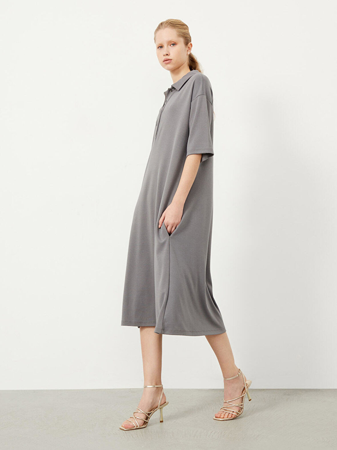 Gri Regular Fit  Elbise