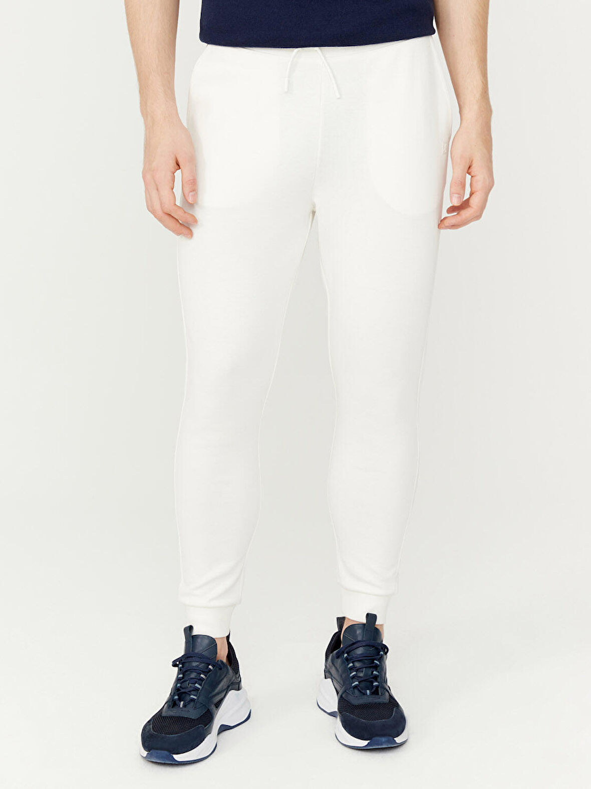 Ekru Slim Fit Pamuklu Sweat Pantolon
