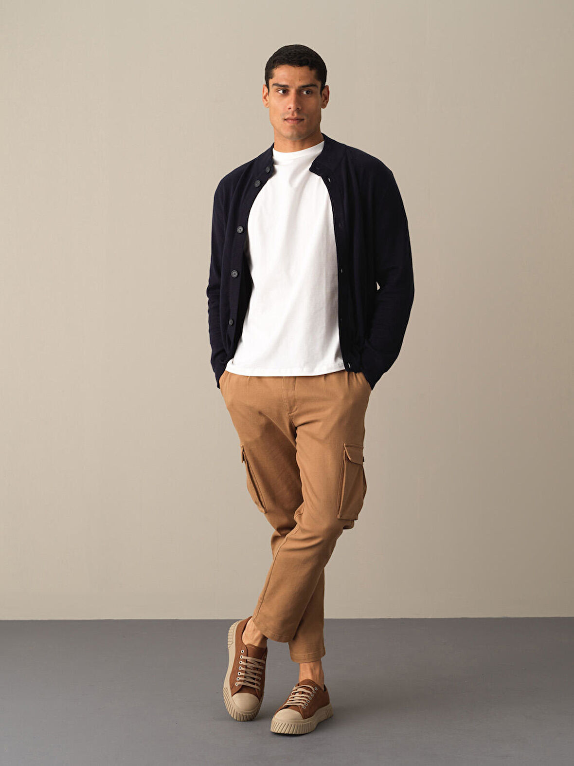 Xint Lacivert Düğmeli Basic Hırka