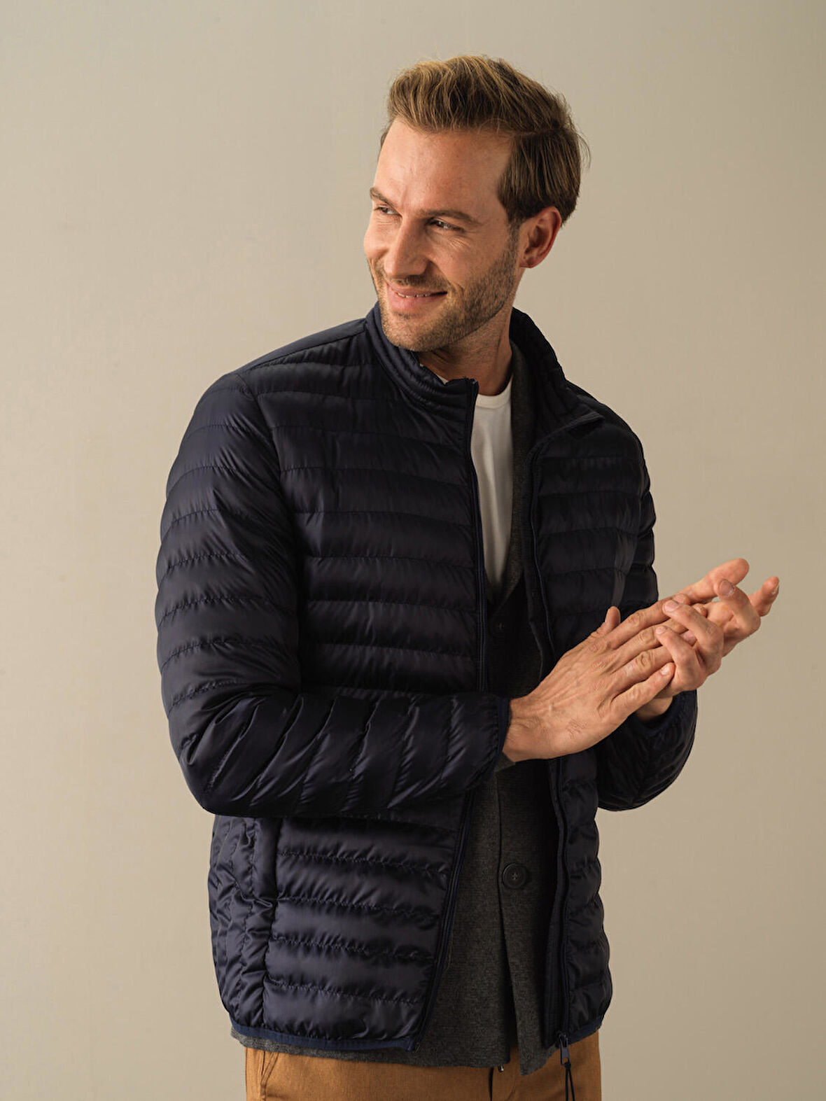 Xint Lacivert Regular Fit Şişme Mont