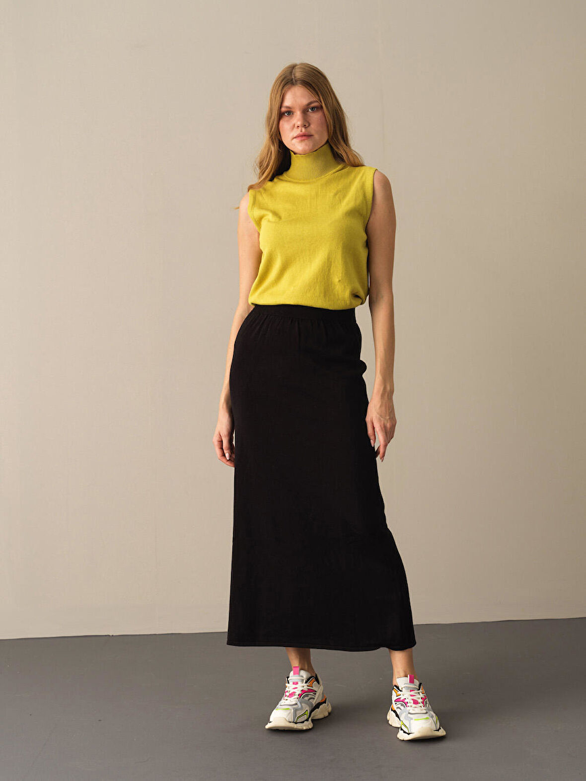 Xint Sarı Regular Fit Basic Kazak