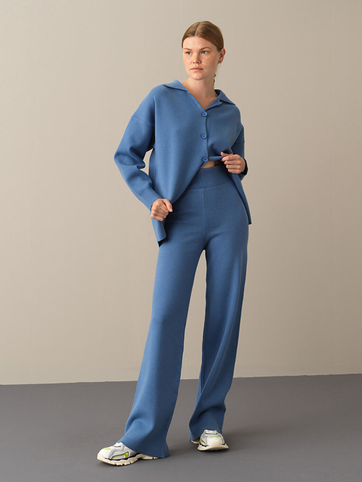 Xint Mavi Regular Fit Triko Pantolon