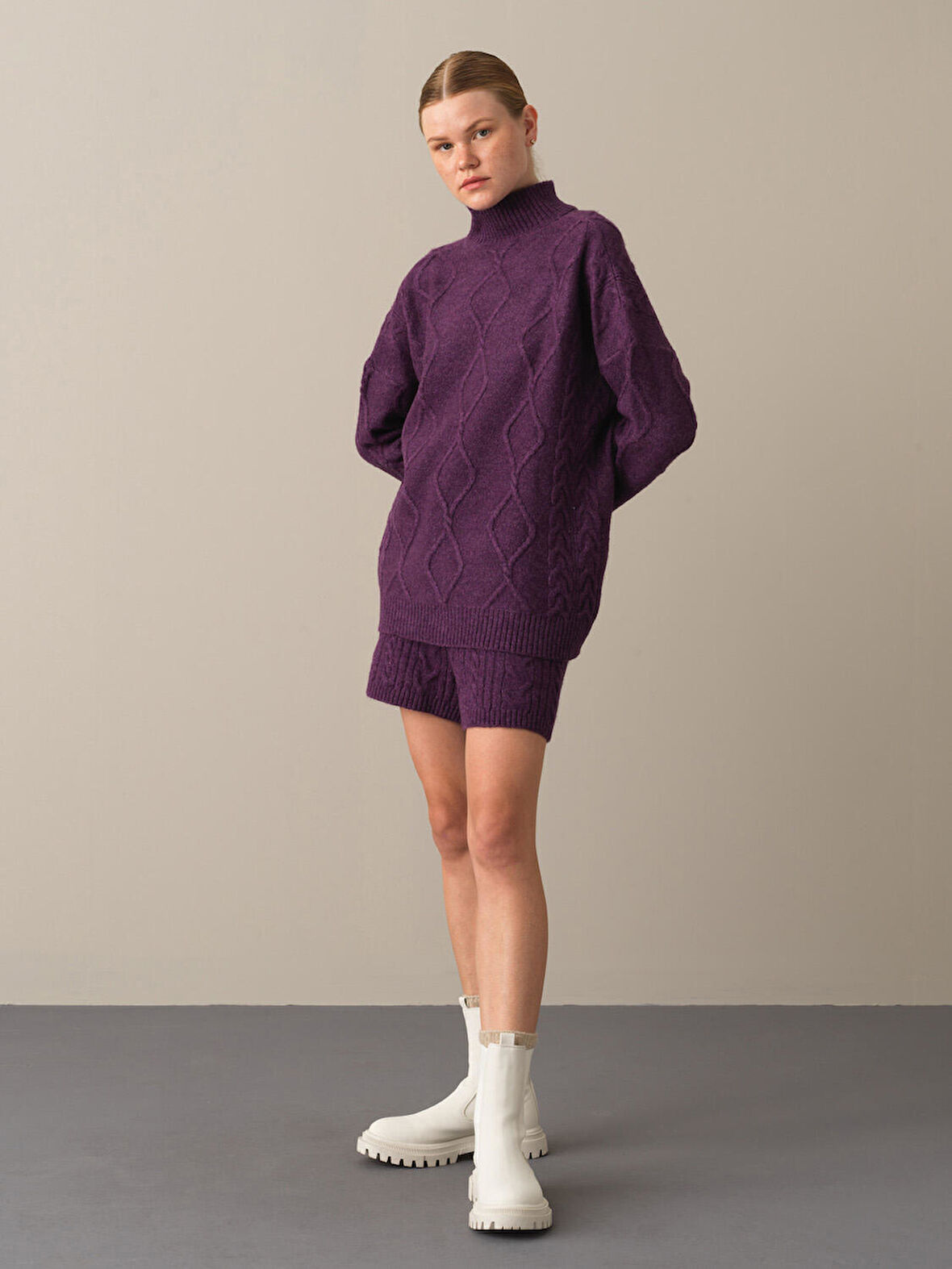 Xint Mor Dik Yaka Oversize Kazak