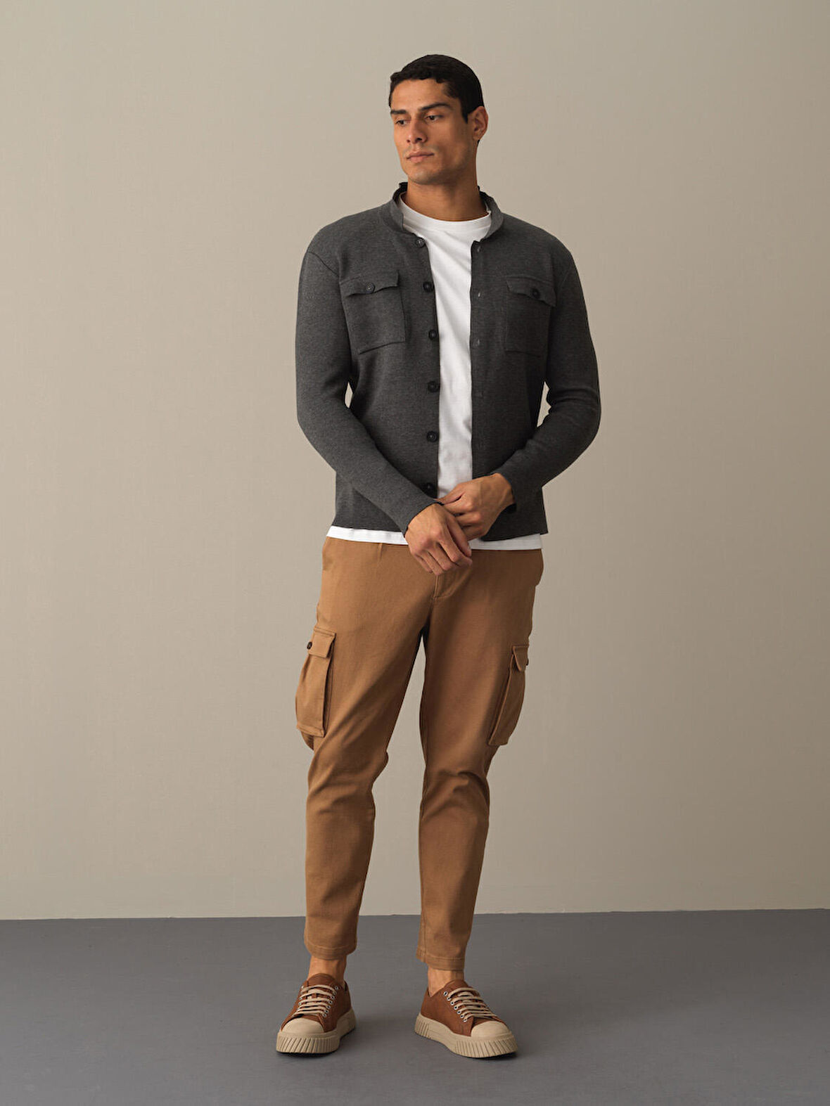 Xint  Antrasit Cep Detaylı Hırka