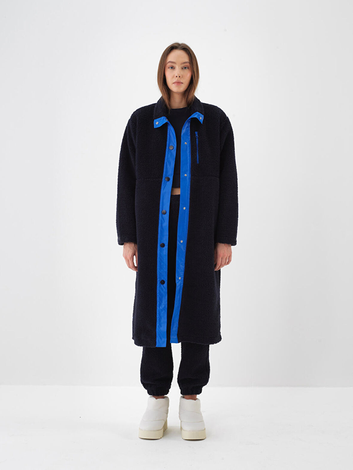 Xint Lacivert Oversize Polar Sweatmont