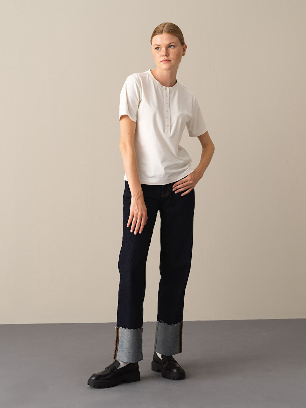 Xint Beyaz Regular Fit Modal Basic Tişört