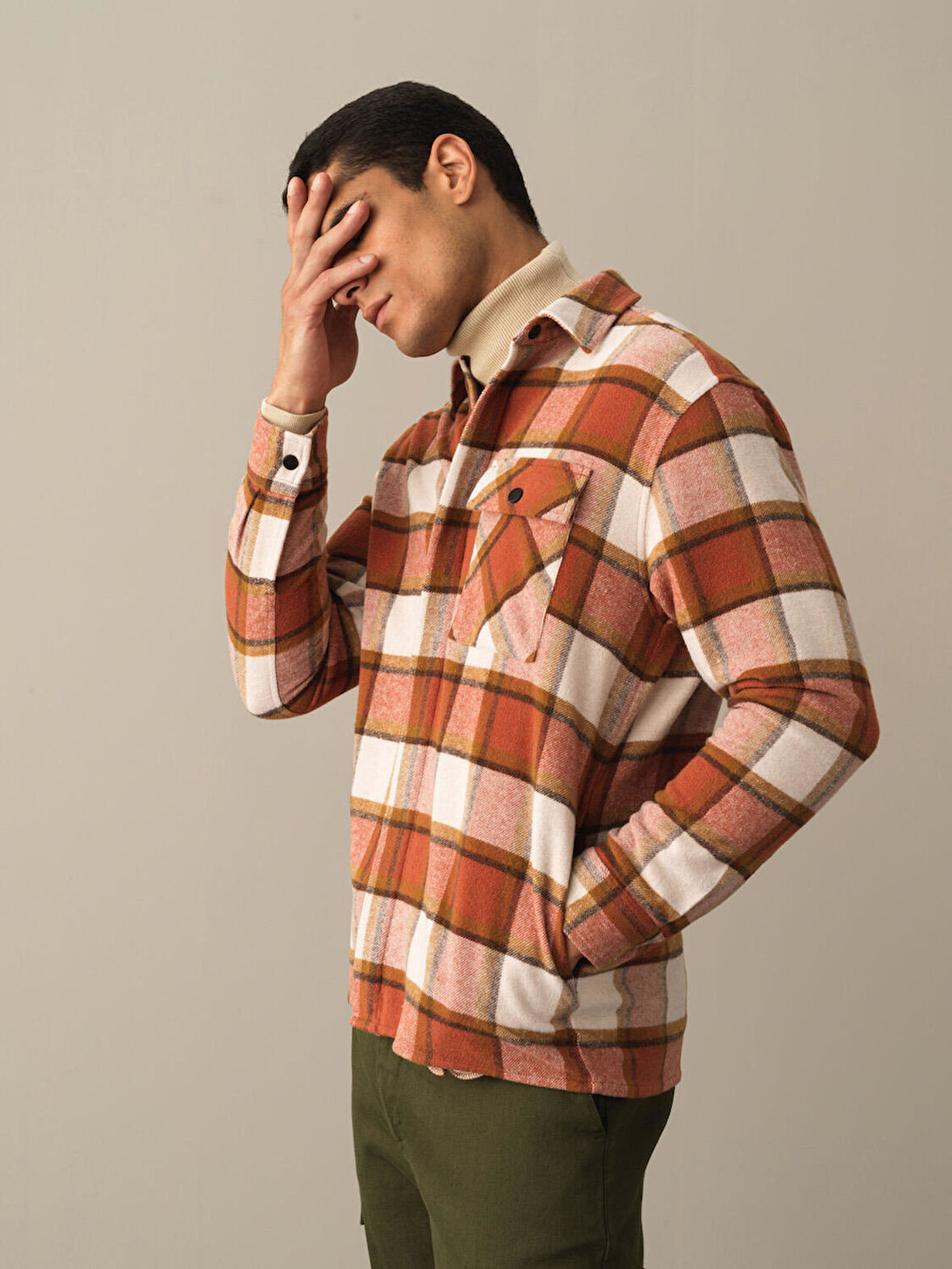 Xint Camel Oversize Fermuarlı Gömlek Ceket