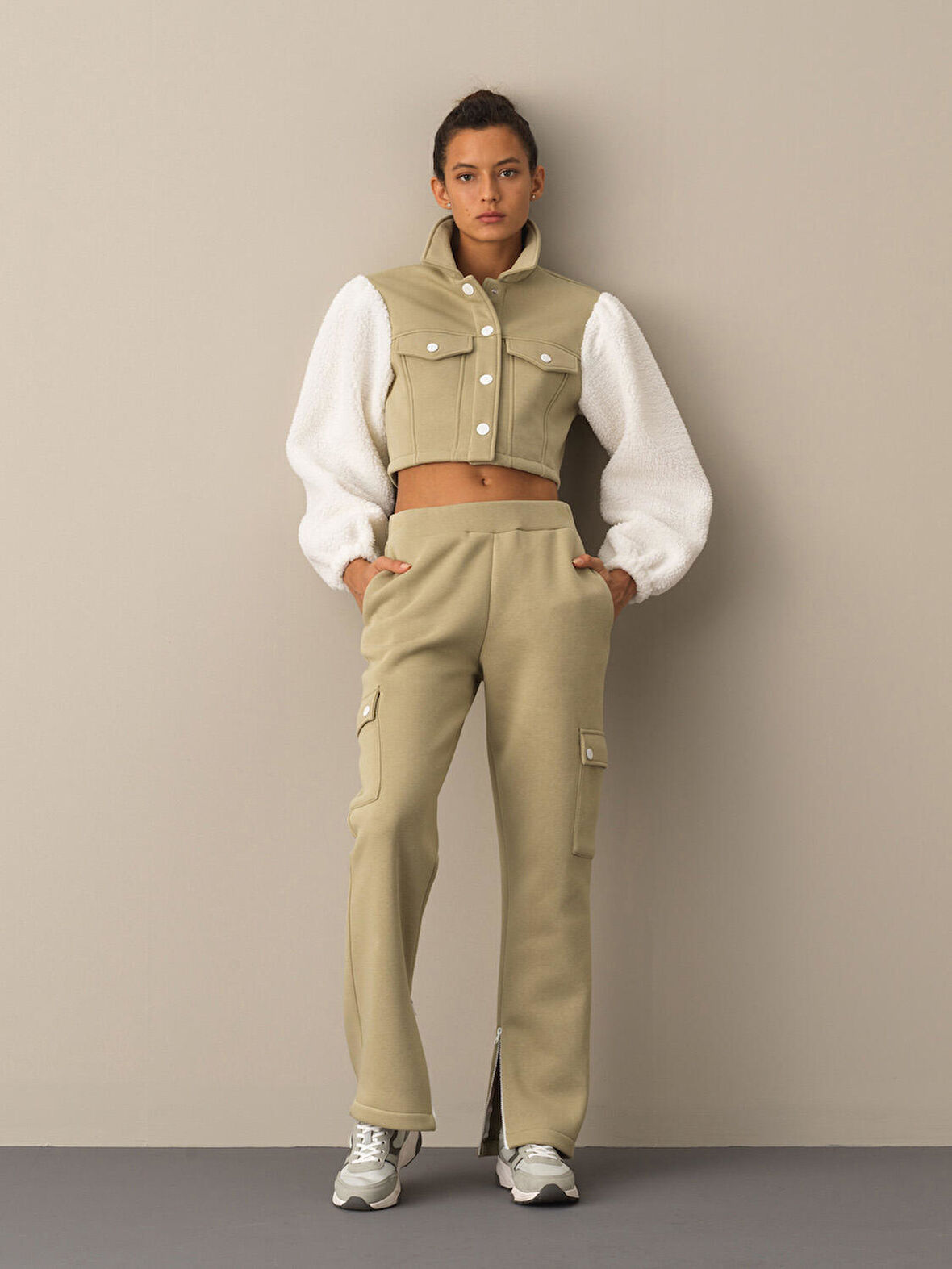 Xint Yeşil Kargo Cep Sweat Pantolon