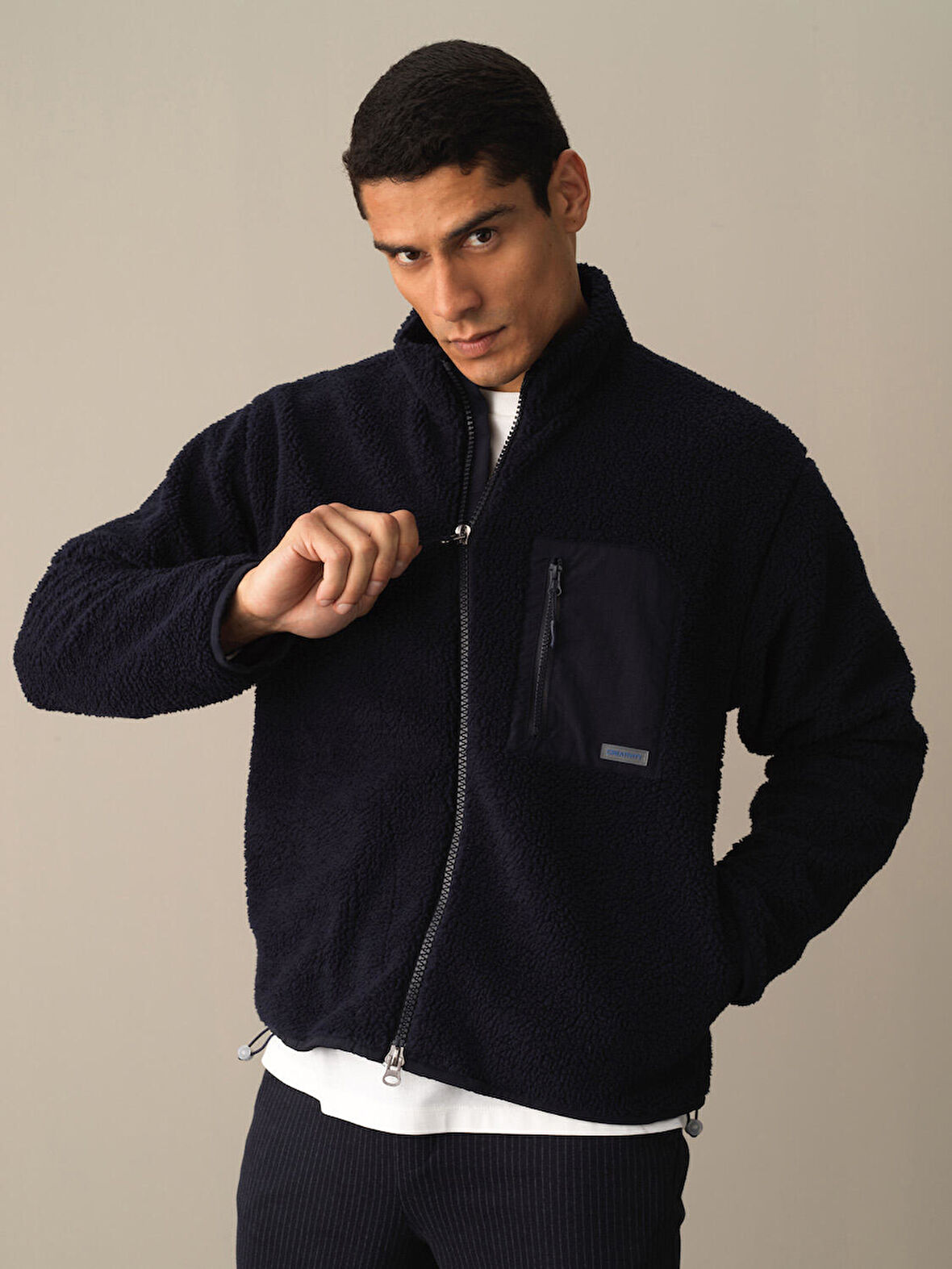 Xint Lacivert Oversize Kuzu Mont