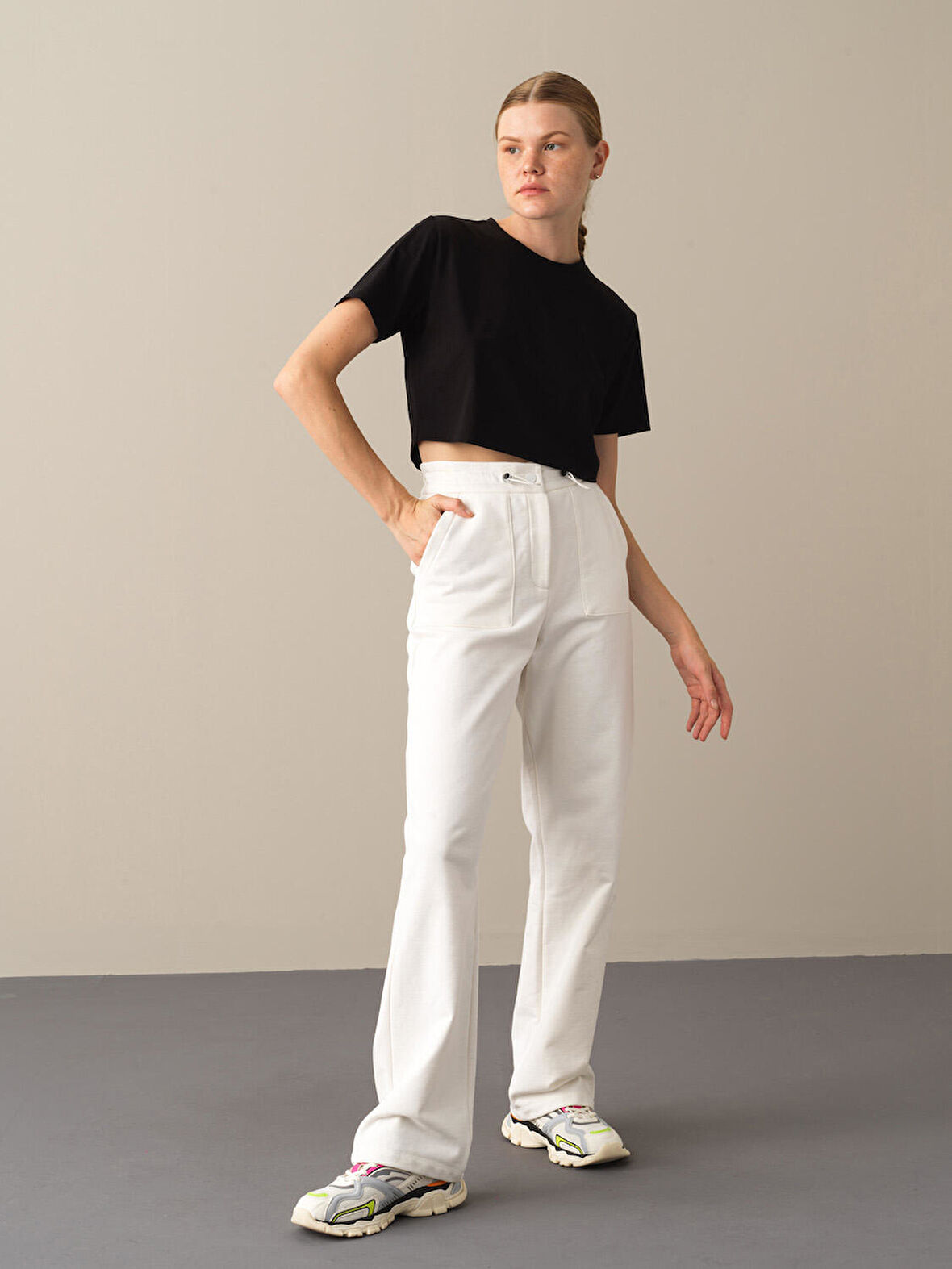 Xint Beyaz Oversize Sweat Pantolon