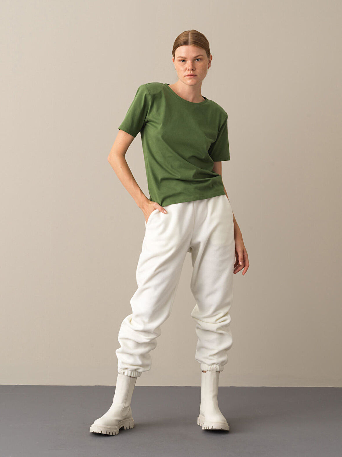 Xint Yeşil Regular Fit Vatkalı Tişört