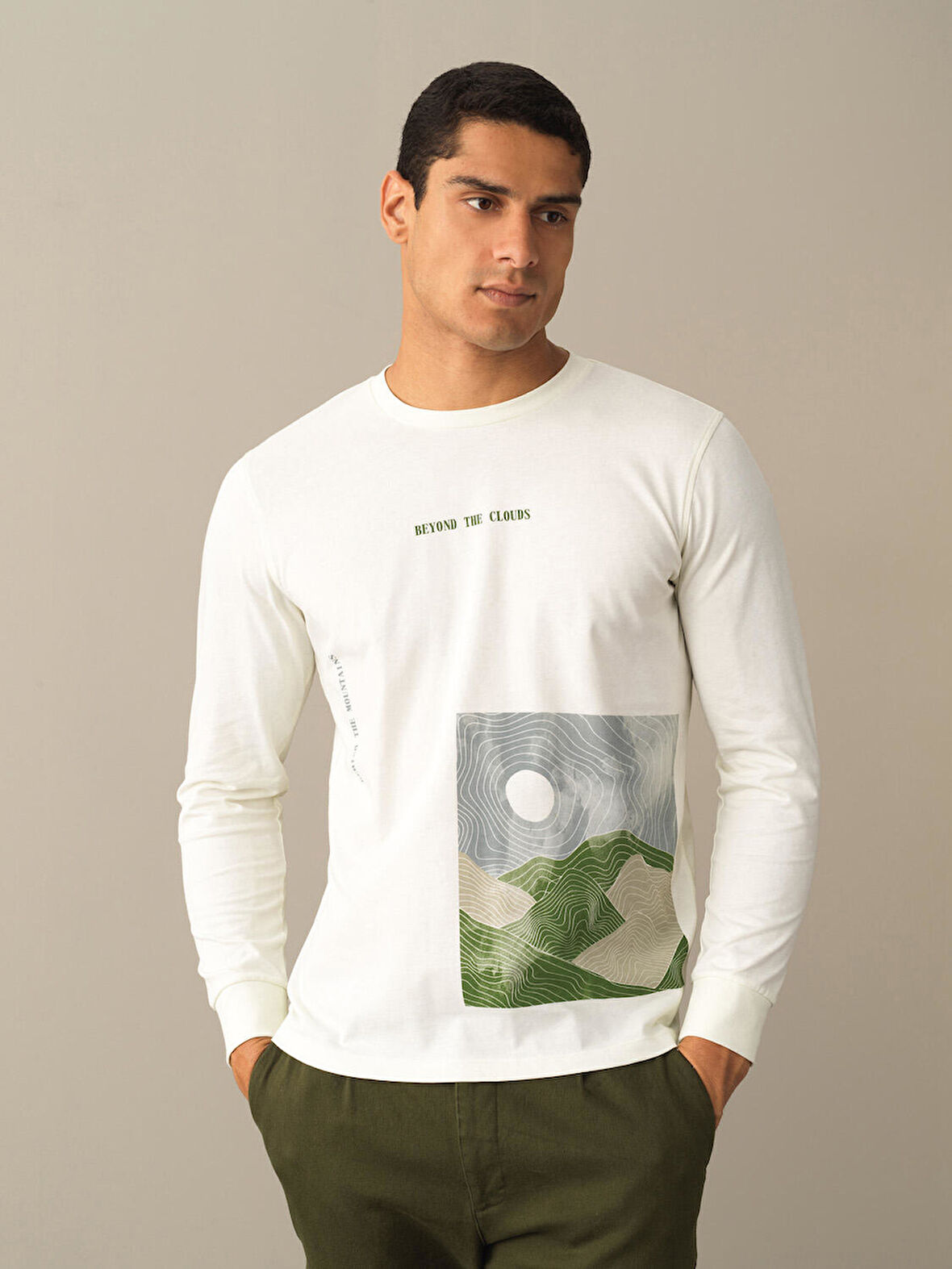 Xint Ekru %100 Pamuk Baskılı Tişört