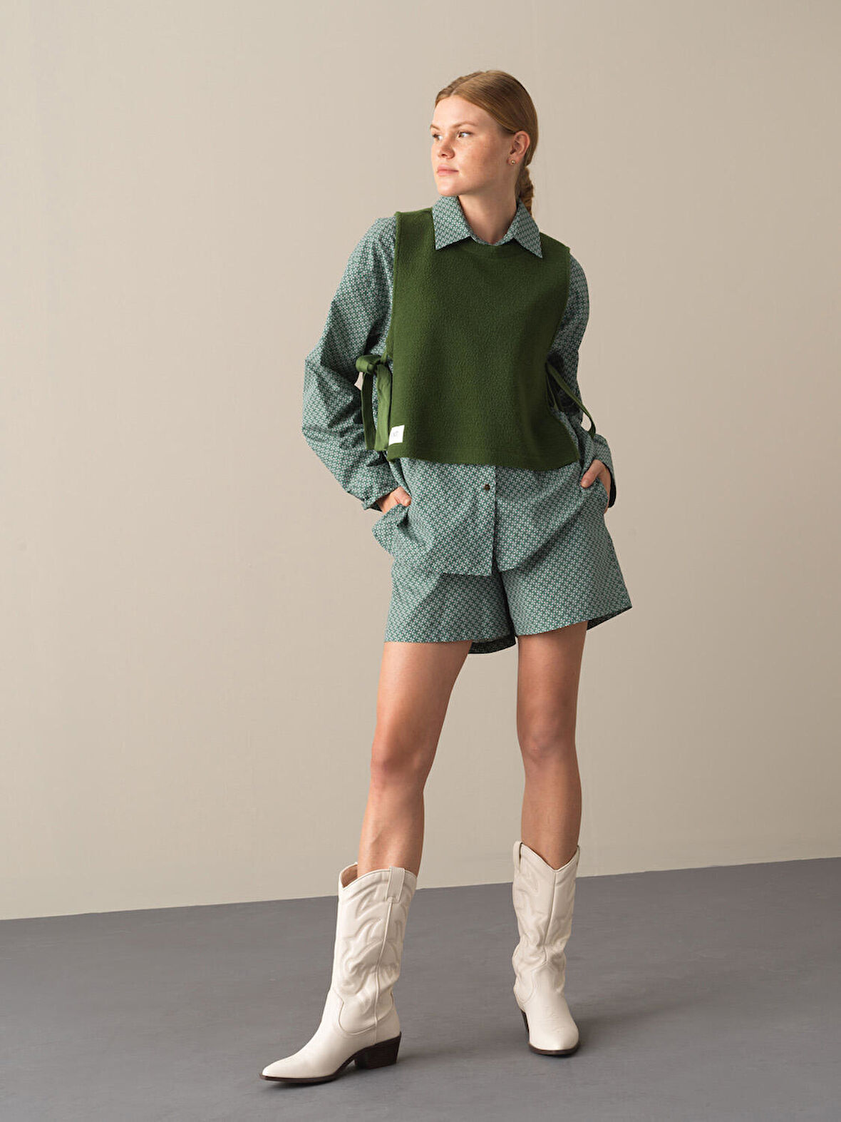 Xint Yeşil Regular Fit Kuzu Yelek