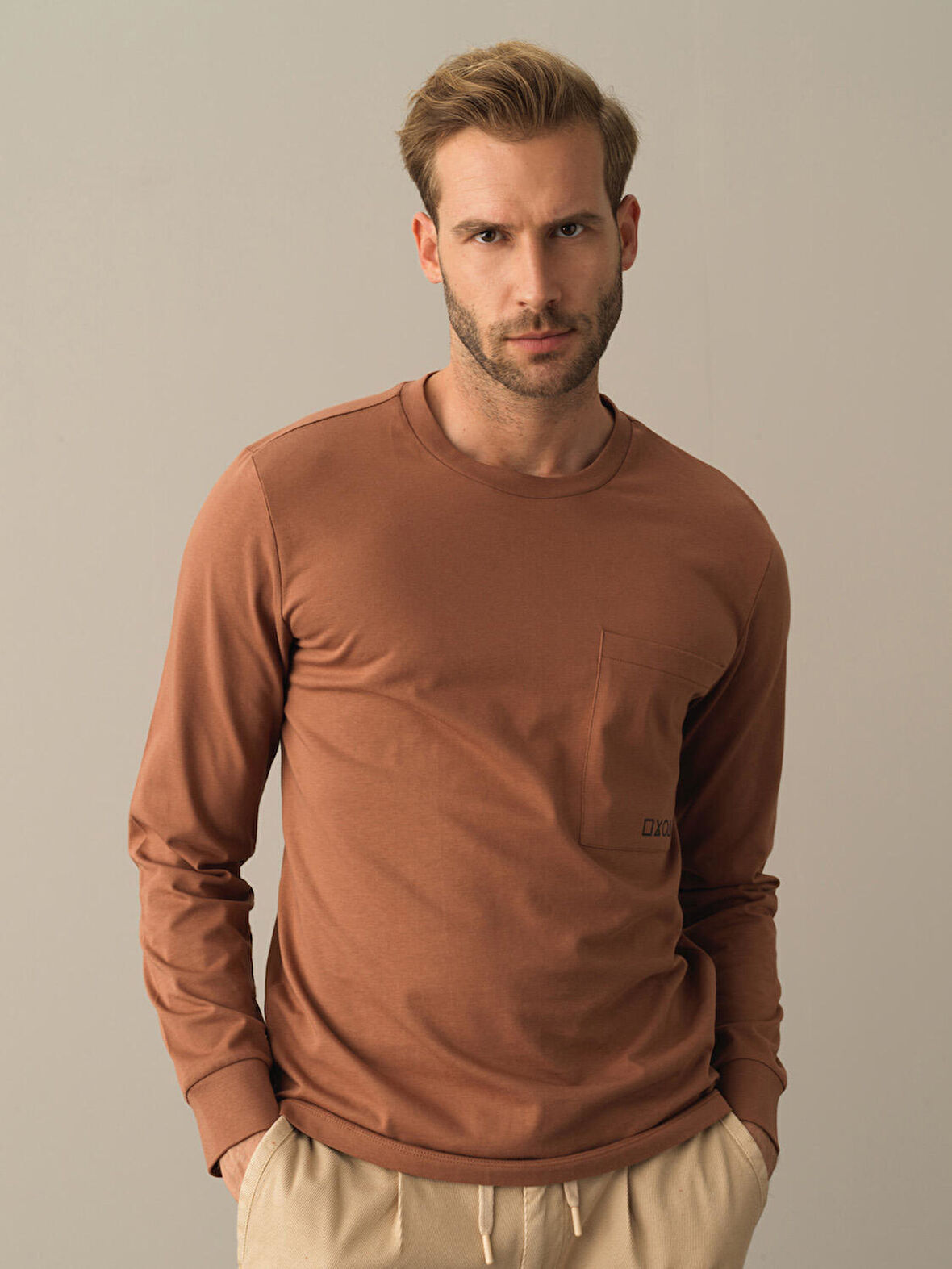 Xint Camel %100 Pamuk Regular Fit Tişört