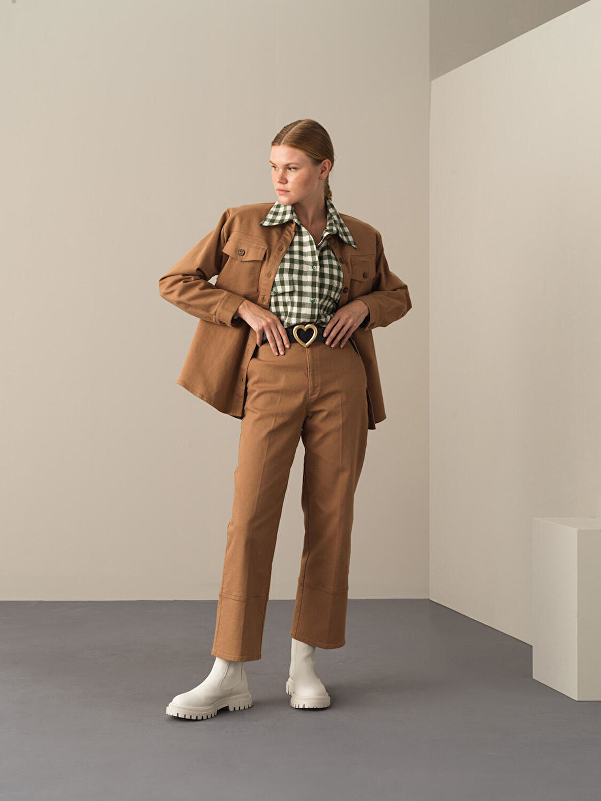 Xint Camel Oversize Cepli Gömlek Ceket