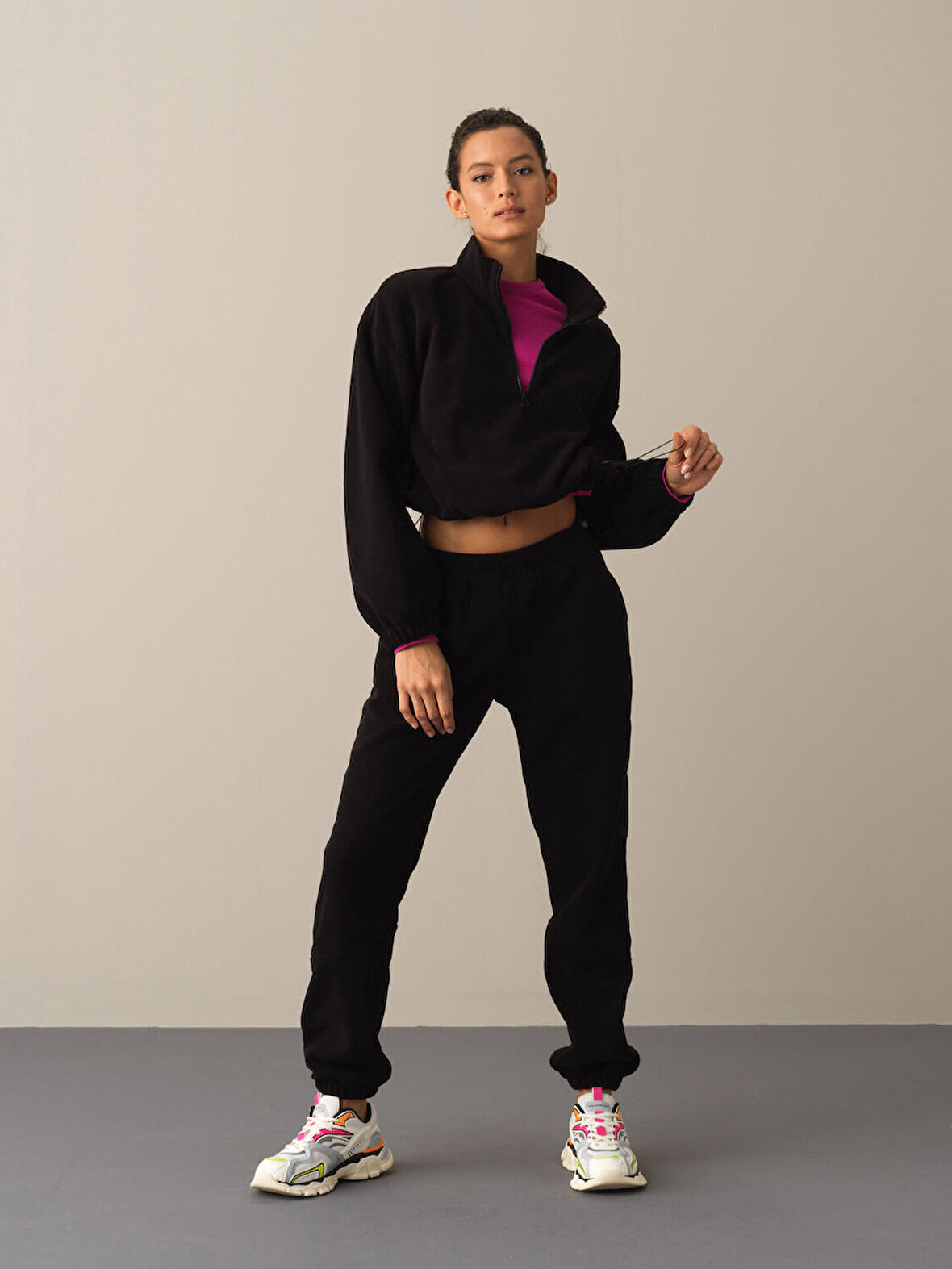 Xint Siyah Oversize Polar Sweatshirt