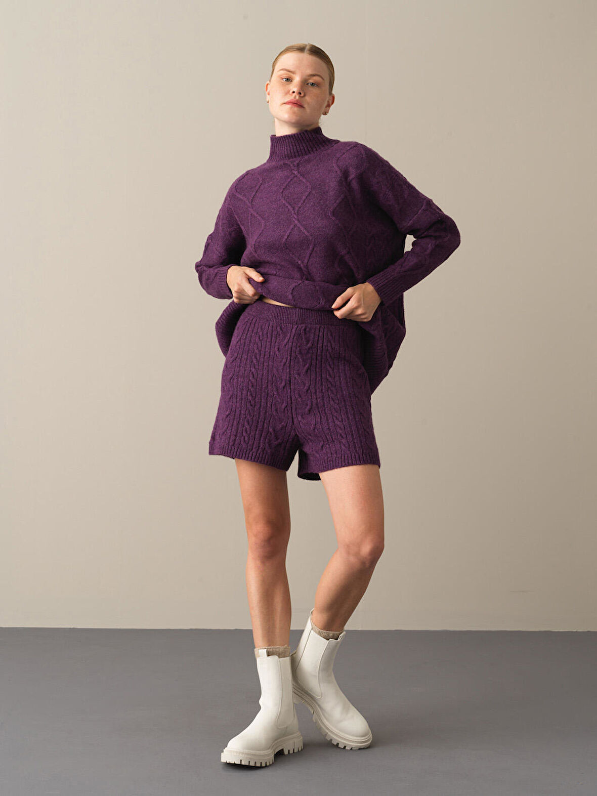 Xint Mor Regular Fit Triko Şort