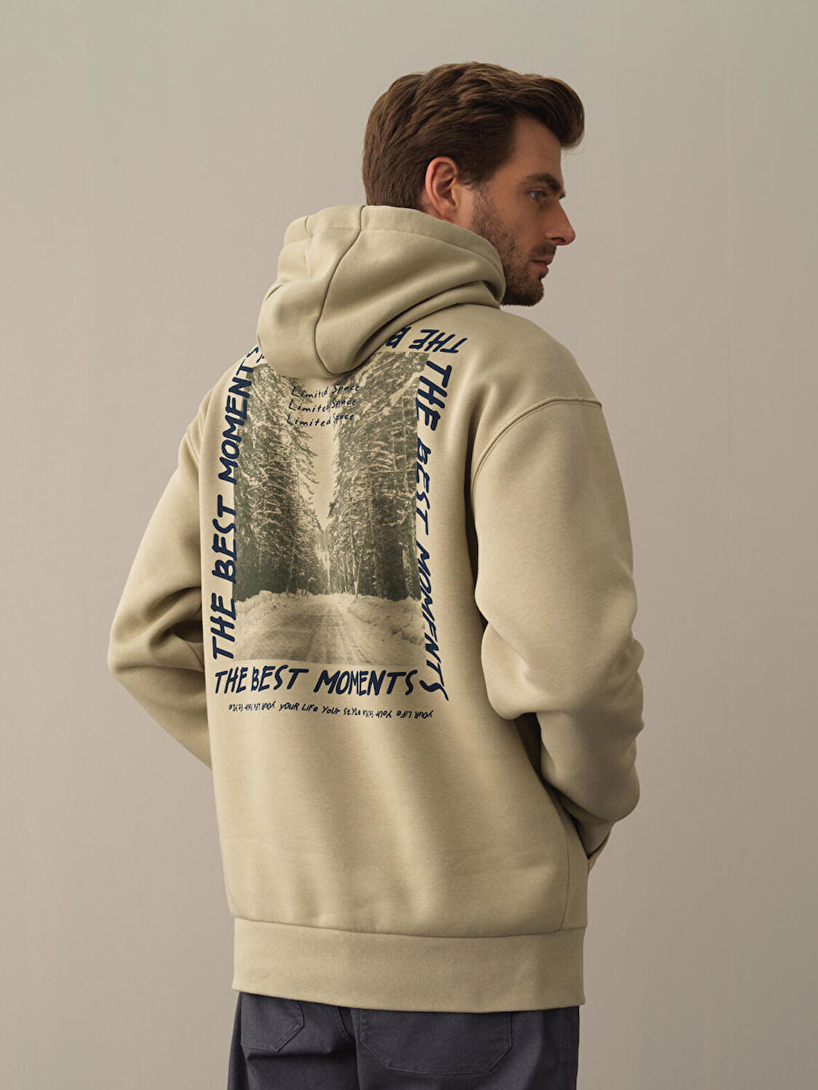 Xint  Yeşil Oversize Baskılı Sweatshirt