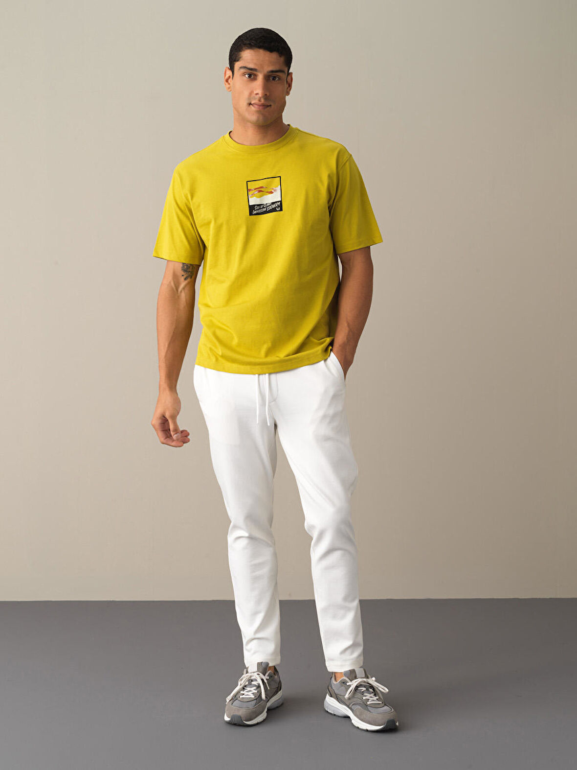 Xint Beyaz Pamuklu Sweat Pantolon