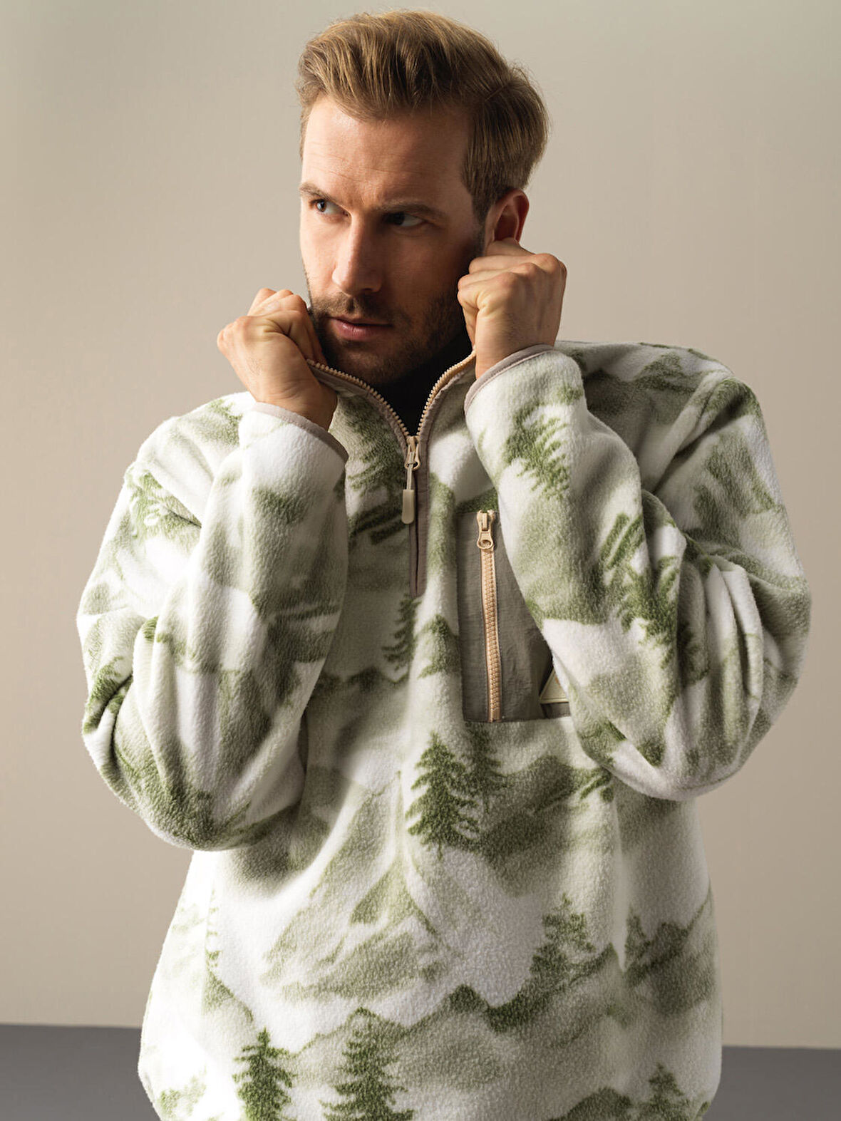 Xint Yeşil Oversize Polar Sweatshirt