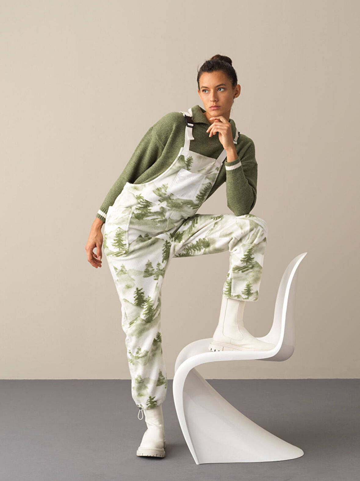 Xint Yeşil Regular Fit Polar Salopet