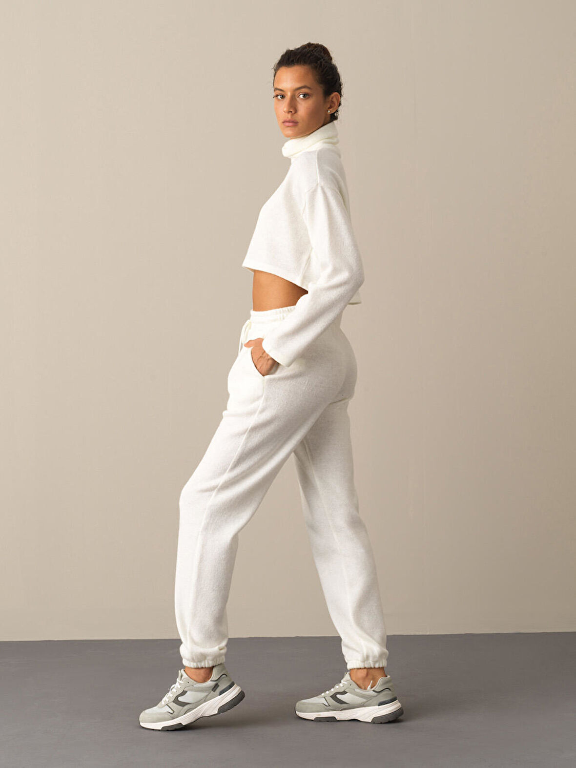 Xint Beyaz Oversize Sweat Pantolon