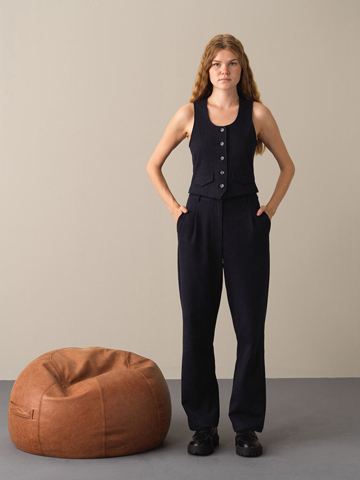 Xint Lacivert Pamuklu Regular Fit Yelek