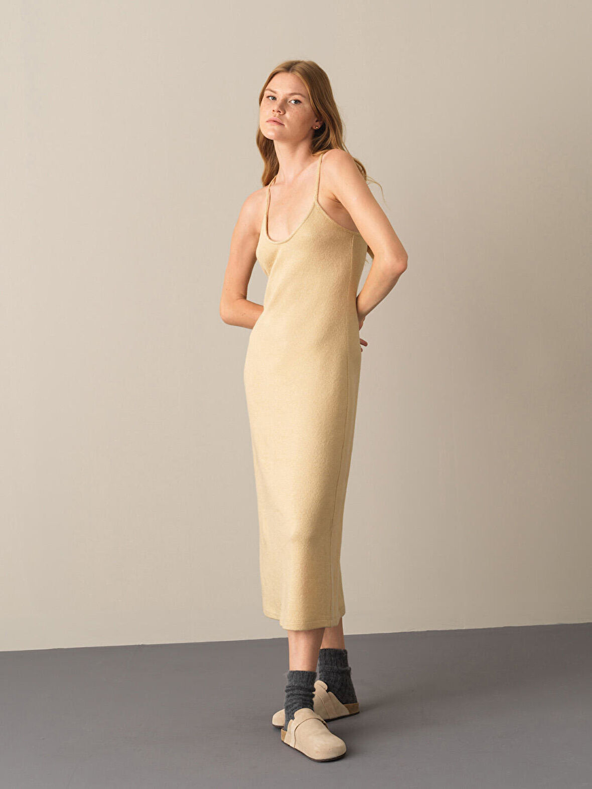 Xint Bej Regular Fit Elbise