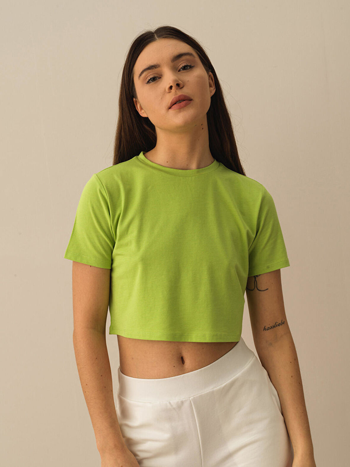 Yeşil Regular Fit Pamuklu Tişört