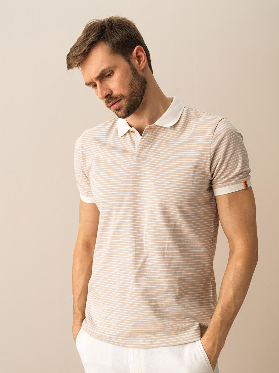 Taş Rengi Regular Fit Pamuklu Tişört