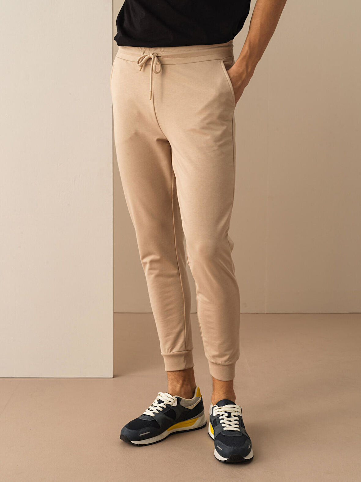 Taş Rengi Slim Fit Pamuklu Pantolon
