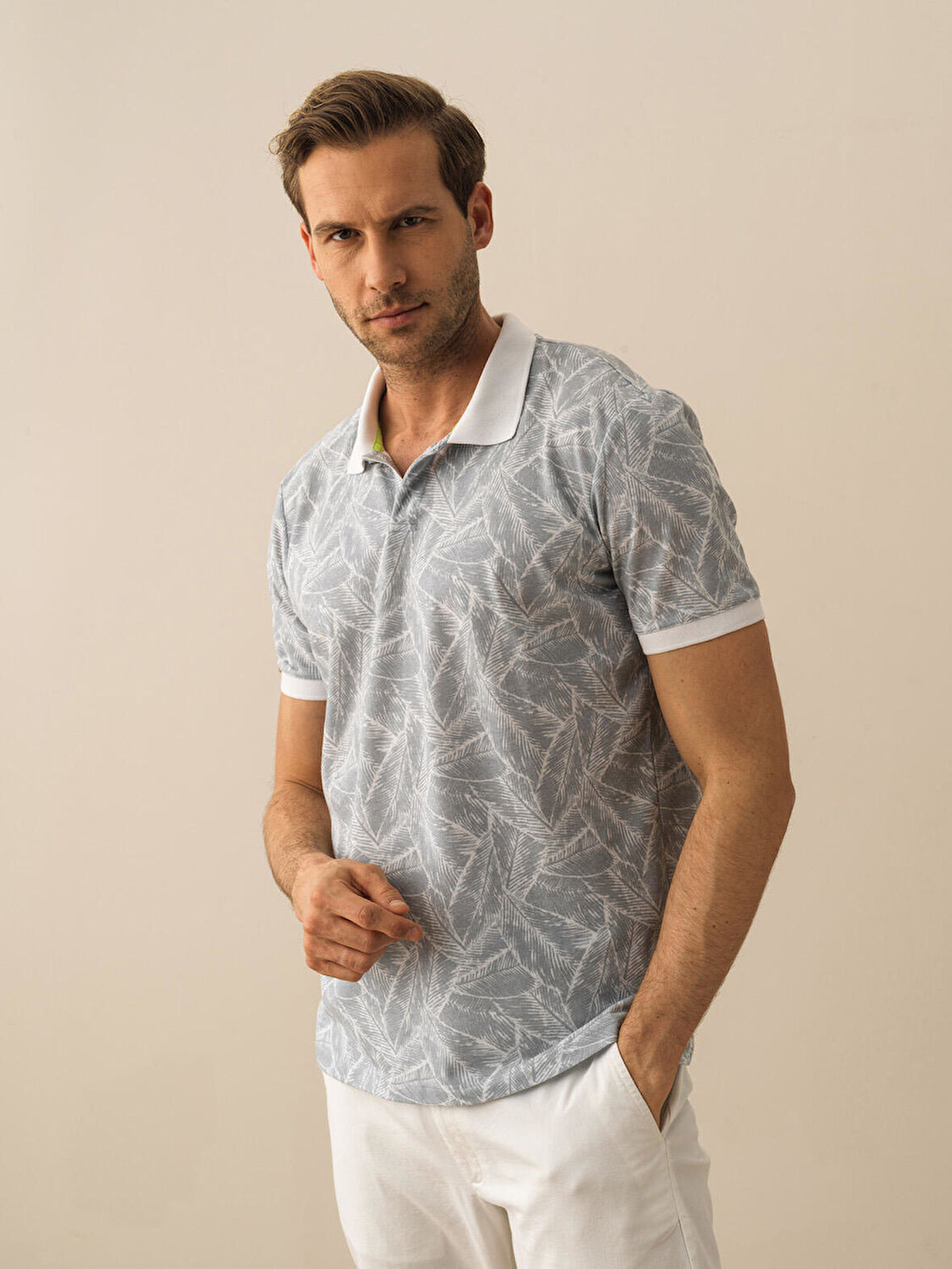 Gri Regular Fit Pamuklu Tişört