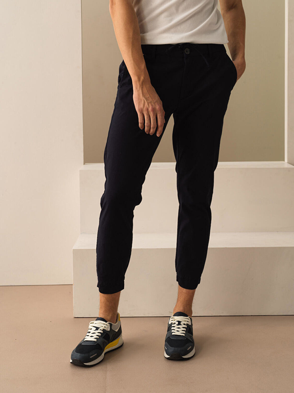 Lacivert Slim Fit Pamuklu Pantolon