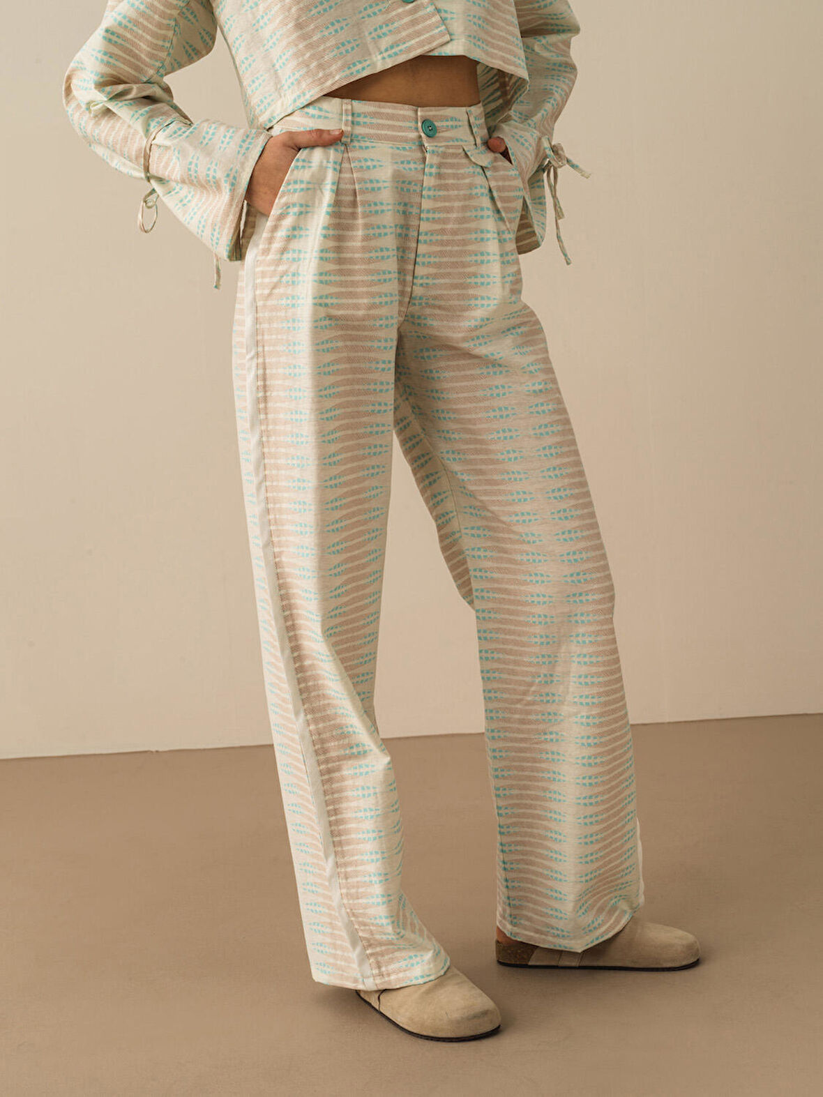Turkuaz Regular Fit Pamuklu Pantolon