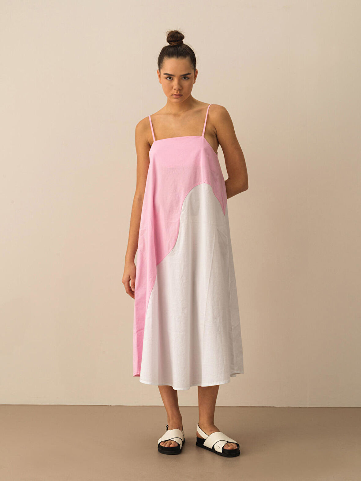 Pembe Regular Fit Pamuklu Elbise