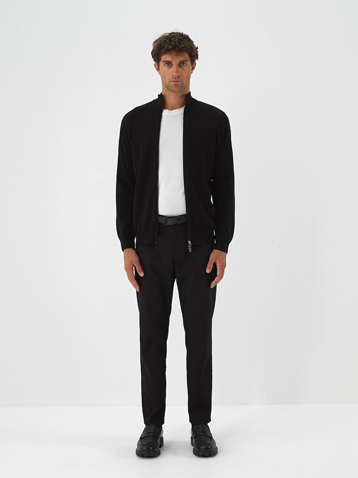 Xint Siyah Pamuk Dokulu Regular Fit Hırka