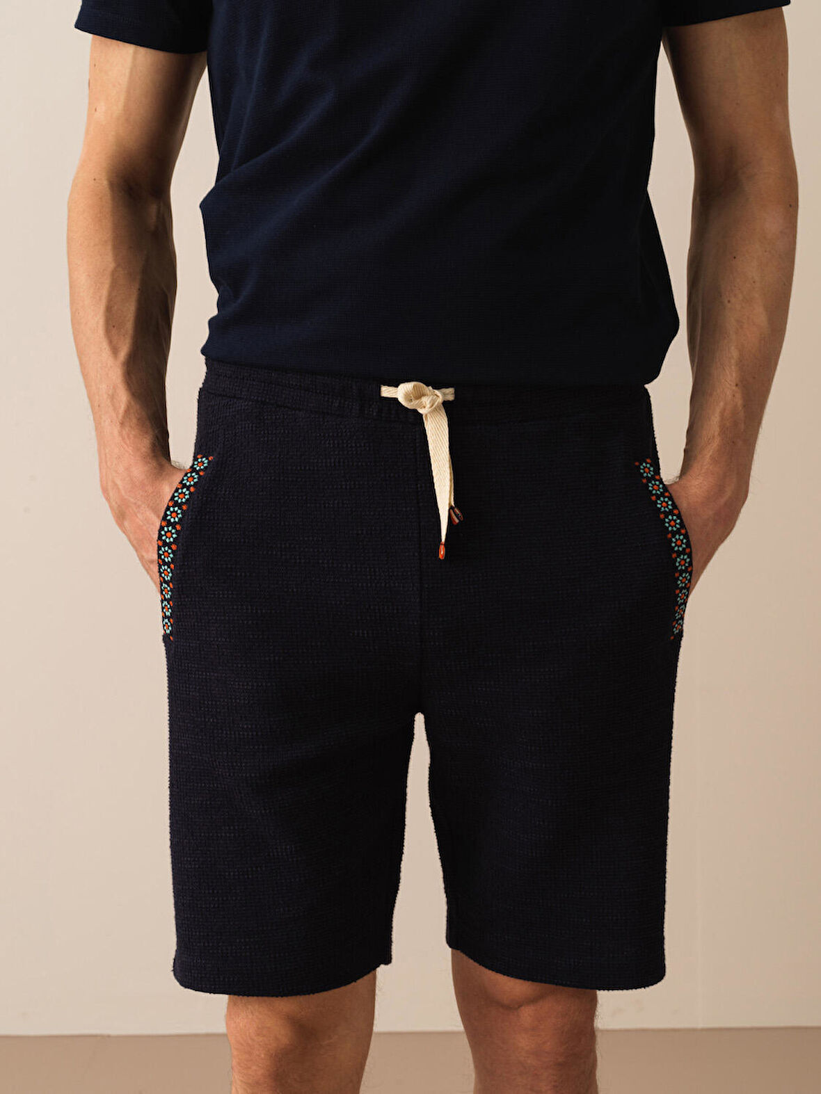 Lacivert Regular Fit Pamuklu Sweat Şort