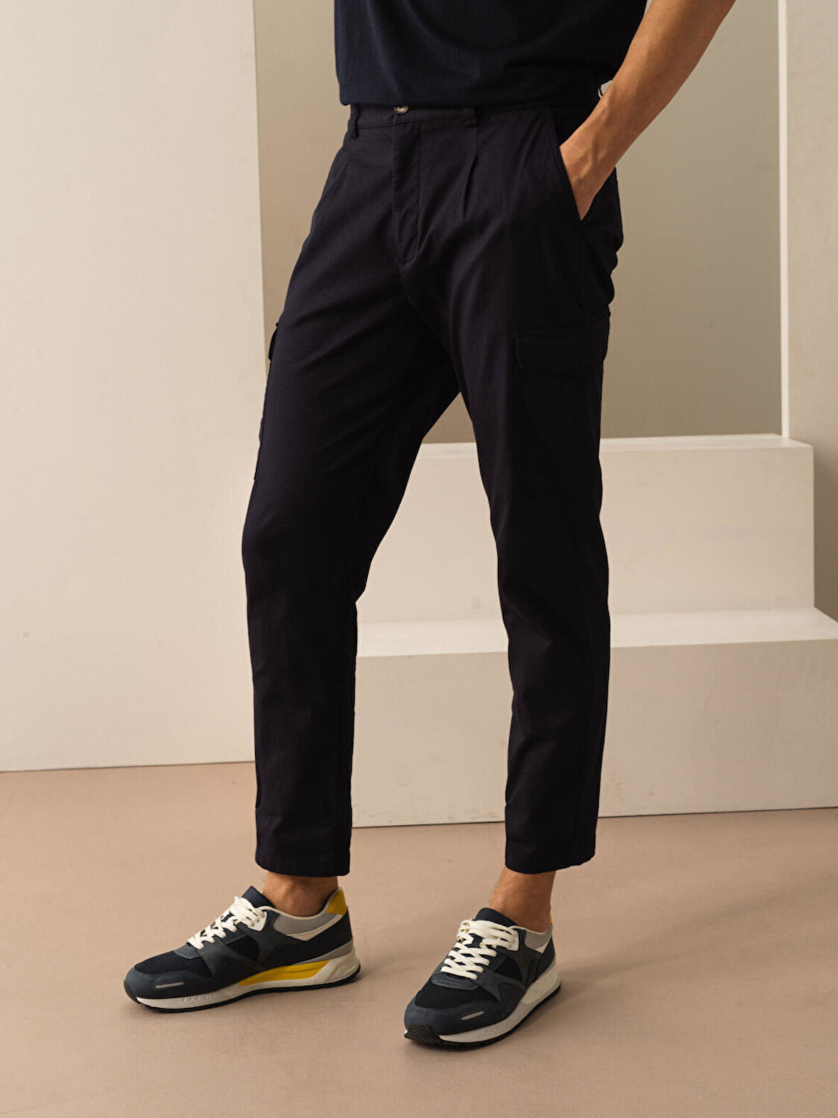 Lacivert Slim Fit Pamuklu Pantolon