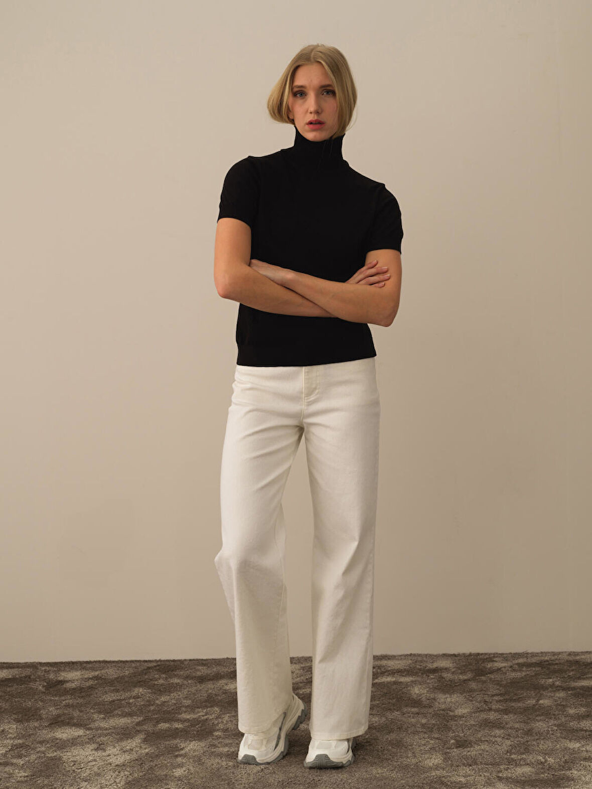 Xint Siyah Pamuk Dokulu Regular Fit Kazak