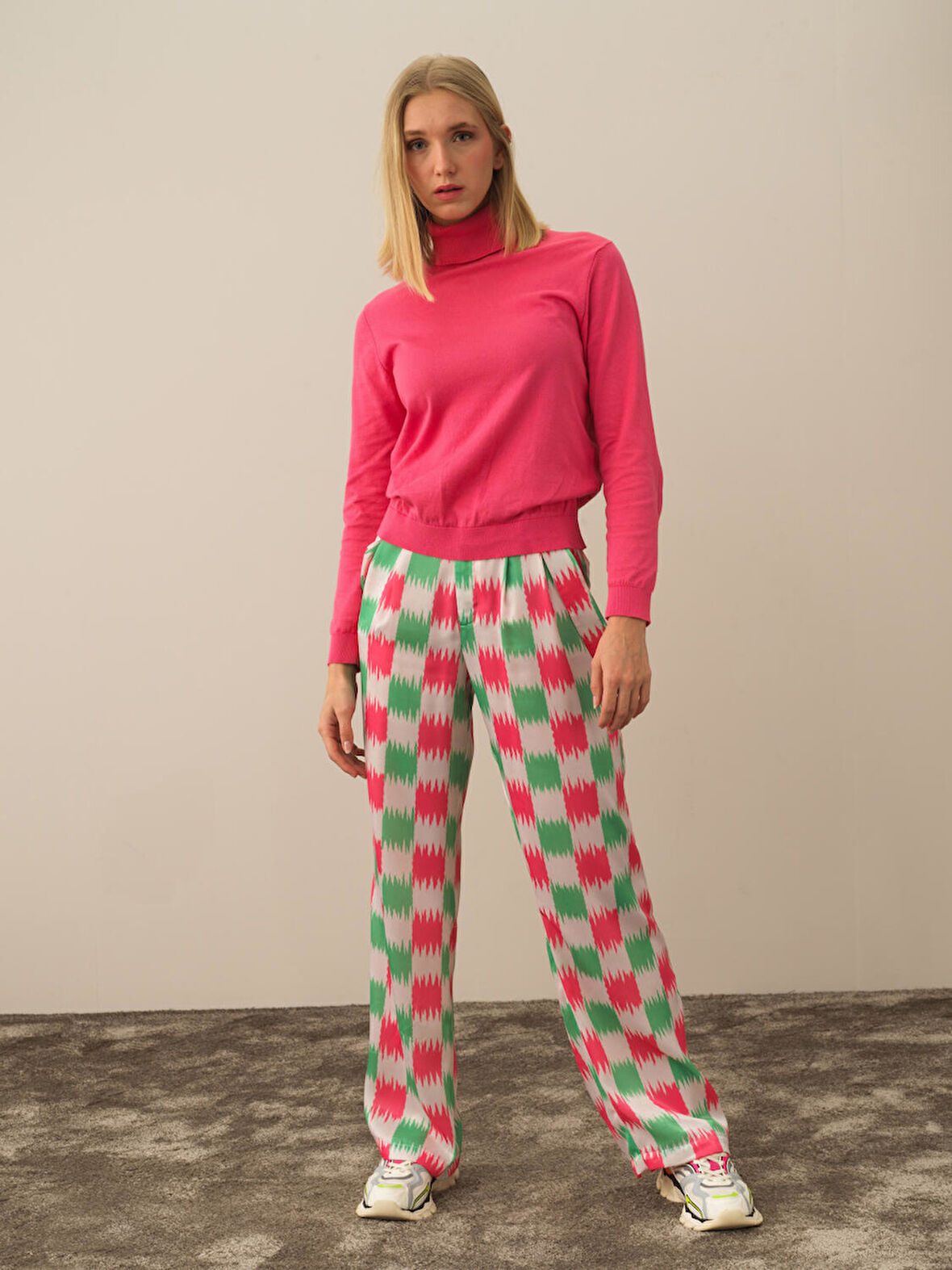 Xint Pembe Pamuk Dokulu Regular Fit Kazak