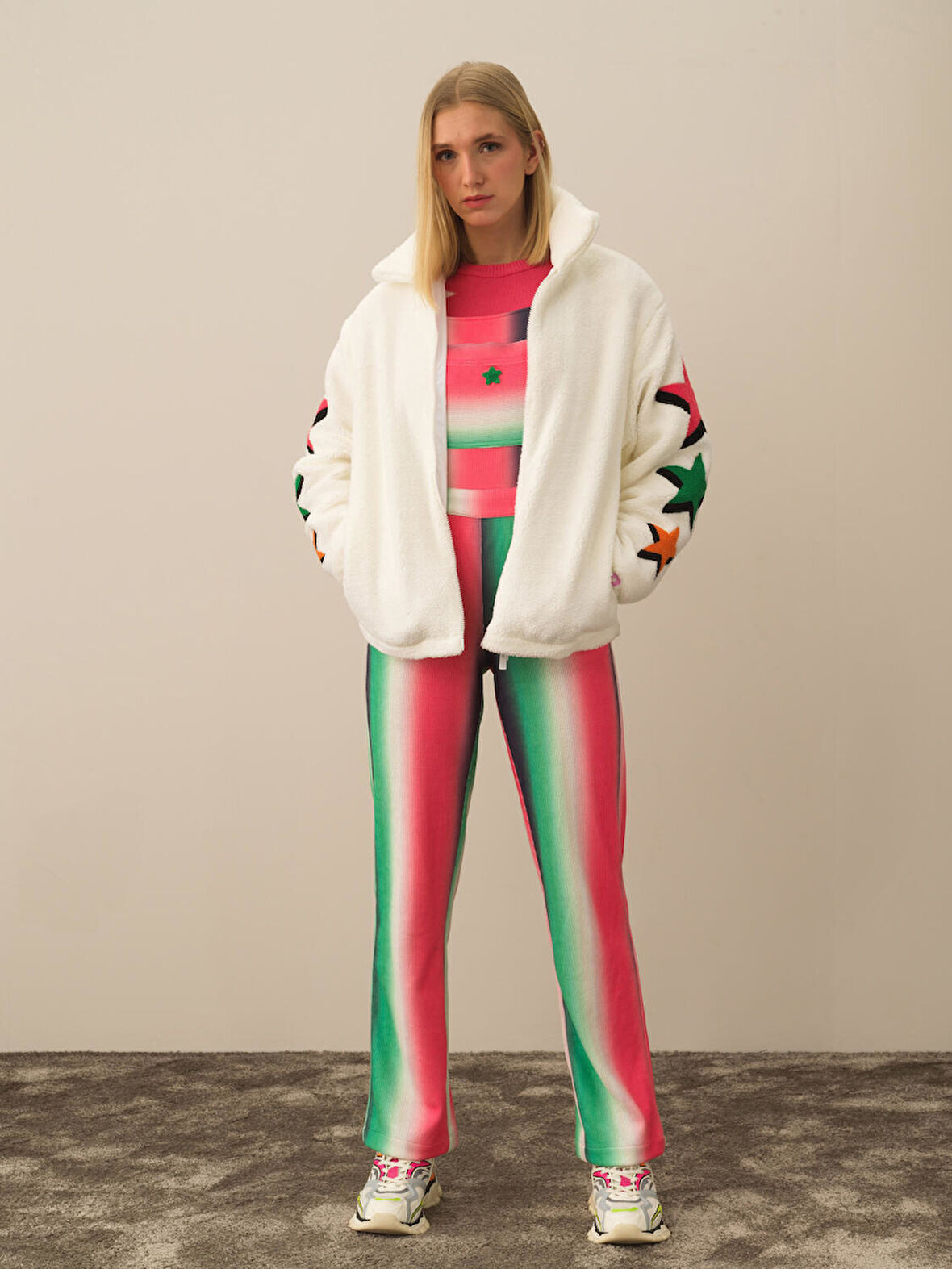 Xint Kırık Beyaz Formunu Koruyan Oversize Sweatmont