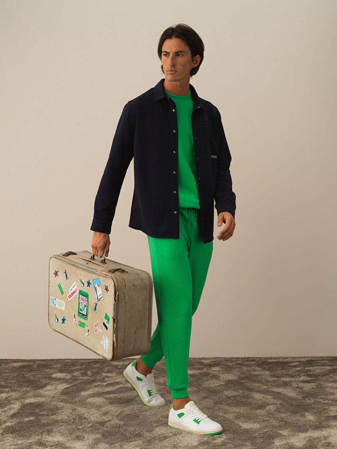 Xint Lacivert Pamuk Dokulu Regular Fit Gömlek